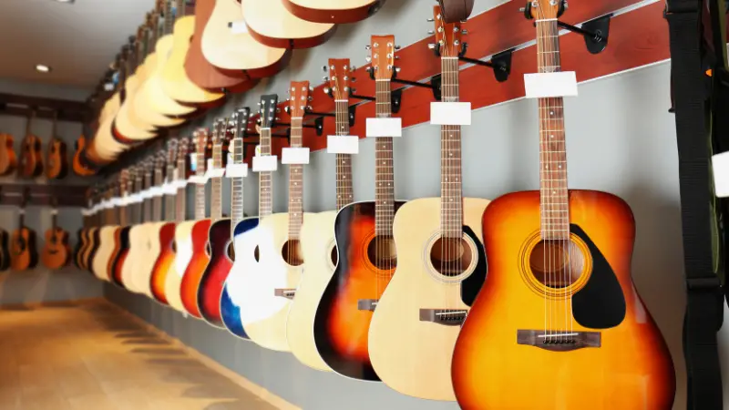 Acoustic Guitars on Music Shop